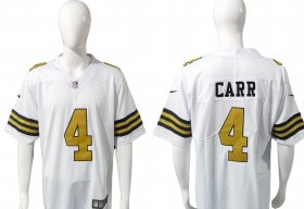 Root for the Saints - Derek Carr White Jersey II Gold #4