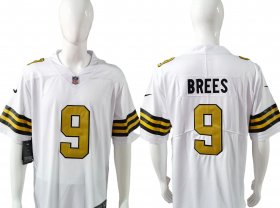 Root for the Saints - Brees White Jersey II Gold #9