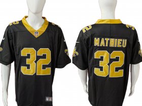 Root for the Saints - MATHIEU Black Jersey II Gold #32