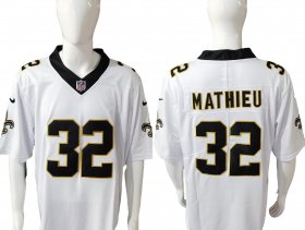 Root for the Saints - MATHIEU White Jersey II Black #32