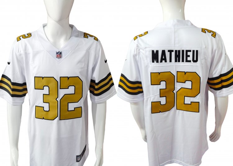 Root for the Saints - MATHIEU White Jersey II Gold #32