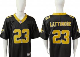 Root for the Saints - LATTIMORE Black Jersey II Gold #23