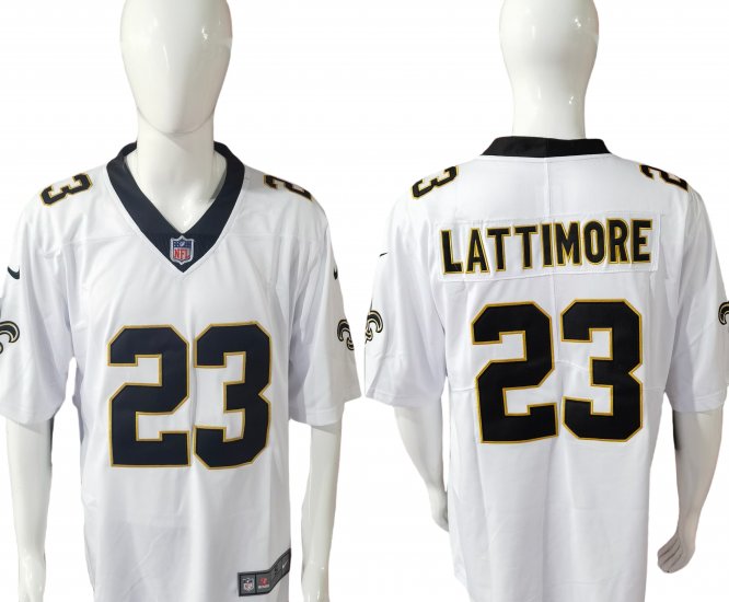 Root for the Saints - LATTIMORE White Jersey II Black #23