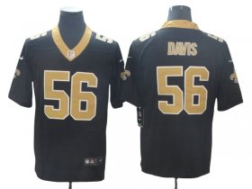 Root for the Saints - DAVIS Black Jersey II Gold #56