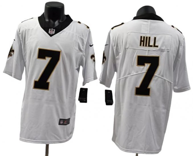 Root for the Saints - HILL White Jersey II Black #7