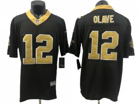 Root for the Saints - OLAVE Black Jersey II Gold #12