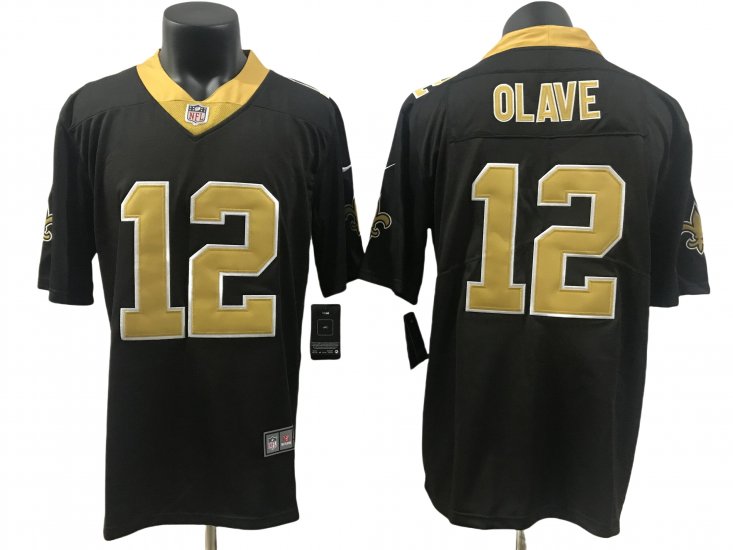 Root for the Saints - OLAVE Black Jersey II Gold #12