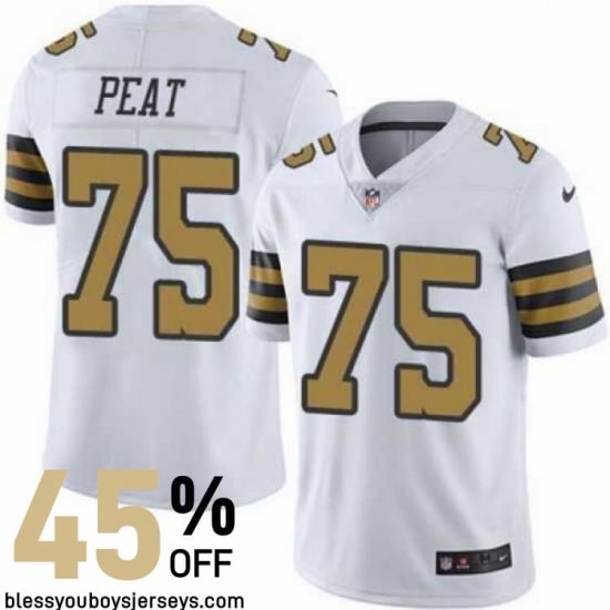 Reinforced Stitching New Orleans Saints Finish Strong Jersey #75 - Peat MVP Series
