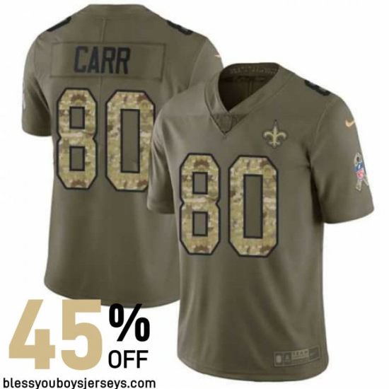 Carr #80 Who Dat Nation Game-Worn Jersey - New Orleans Saints Organization Authentic