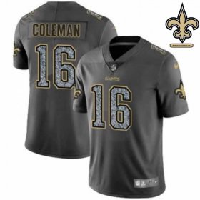 Mesh Breathable Coleman #16 Black and Gold Game-Worn Jersey - New Orleans Saints Gridiron Glory