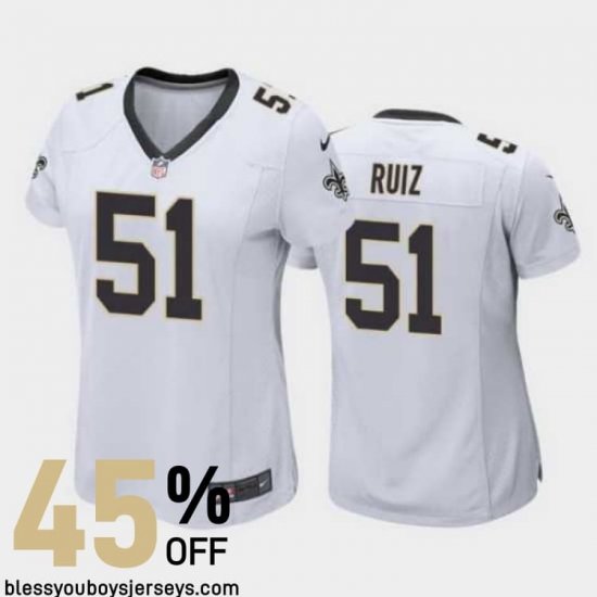 Sublimated Design Ruiz #51 Black and Gold Elite Jersey - New Orleans Saints Club Special