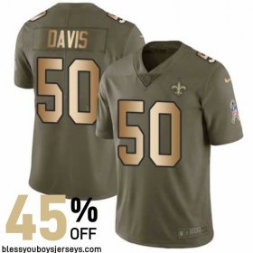 Twill Embroidered New Orleans Saints Finish Strong Jersey #50 - Davis Fan Favorite Edition