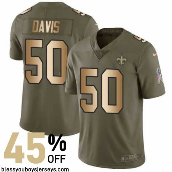 Twill Embroidered New Orleans Saints Finish Strong Jersey #50 - Davis Fan Favorite Edition