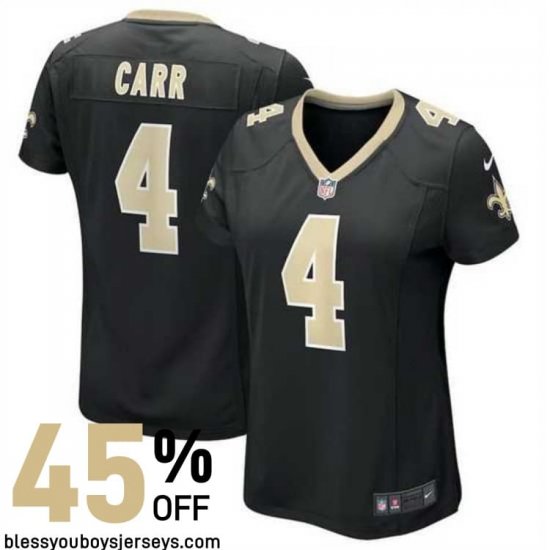 Authentic Pro-Fit Carr #4 Black and Gold Authentic Jersey - New Orleans Saints Franchise Edition