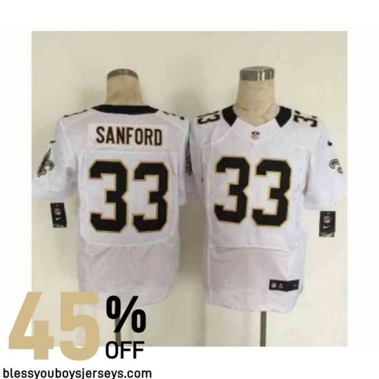 Sanford #33 Black and Gold Authentic Jersey - New Orleans Saints Franchise Edition