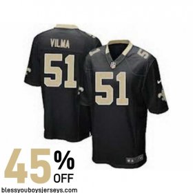 Twill Embroidered Vilma #51 Black and Gold Game-Worn Jersey - New Orleans Saints Organization Authentic