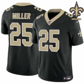 Mesh Breathable Miller #25 Black and Gold Vapor Untouchable Jersey - New Orleans Saints Club Special