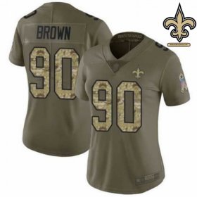 Reinforced Stitching New Orleans Saints Who Dat Jersey #90 - Brown Player Edition