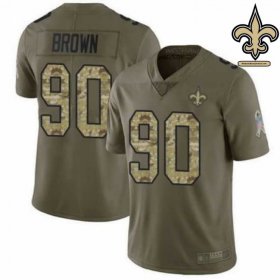 Mesh Breathable New Orleans Saints Finish Strong Jersey #90 - Brown MVP Series