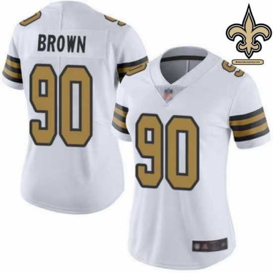 Twill Embroidered Brown #90 Black and Gold Pro Line Jersey - New Orleans Saints Club Special