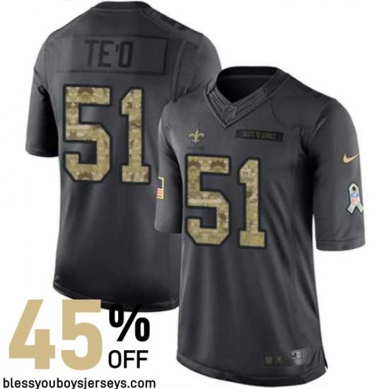Authentic Pro-Fit New Orleans Saints Finish Strong Jersey #51 - Teo Legendary Player Collection