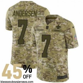 Twill Embroidered Andersen #7 Black and Gold Signature Series Jersey - New Orleans Saints Franchise Edition