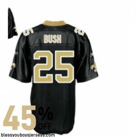 Reinforced Stitching Bush #25 Black and Gold Pro Line Jersey - New Orleans Saints Organization Authentic