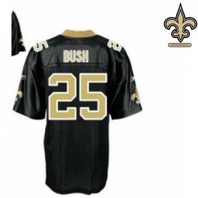 Sublimated Design Bush #25 Black and Gold Authentic Jersey - New Orleans Saints Franchise Edition