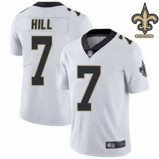 Sublimated Design Hill #7 Black and Gold Game-Worn Jersey - New Orleans Saints Franchise Edition