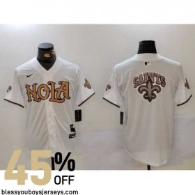 Mesh Breathable Official New Orleans Saints Away Jersey - Caesars Superdome Arena Exclusive