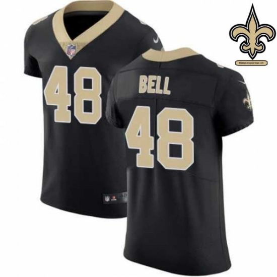 Sublimated Design Bell #48 Black and Gold Vapor Untouchable Jersey - New Orleans Saints Club Special