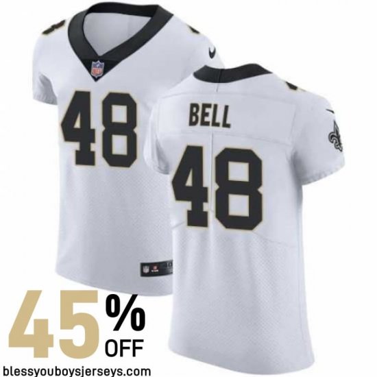 Sublimated Design Bell #48 Black and Gold Vapor Untouchable Jersey - New Orleans Saints Gridiron Glory