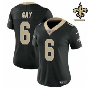 Gay #6 Black and Gold Authentic Jersey - New Orleans Saints Squad Exclusive