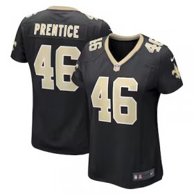 Adam Prentice Saints #46 Women's Game Player Jersey - Black #46Prentice Most Popular in Women Jerseys
