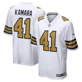 Alvin Kamara Saints #41 Alternate Game Jersey - White #41Kamara Most Popular in Men Jerseys