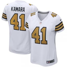 Alvin Kamara Saints #41 Women's Alternate Game Player Jersey - White #41Kamara Most Popular in Women Jerseys