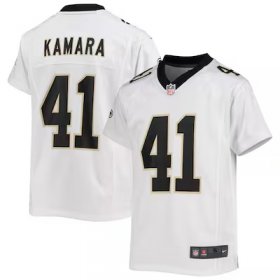 Alvin Kamara Saints #41 Youth Game Jersey - White (1) #41Kamara Most Popular in Youth Jerseys