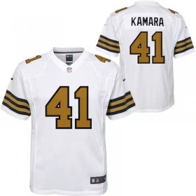 Alvin Kamara Saints #41 Youth Game Jersey - White #41Kamara Most Popular in Youth Jerseys