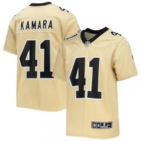 Alvin Kamara Saints #41 Youth Inverted Team Game Jersey - Gold #41Kamara Most Popular in Youth Jerseys