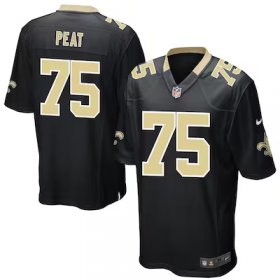 Andrus Peat Saints #75 Game Player Jersey - Black #75Peat Most Popular in Men Jerseys