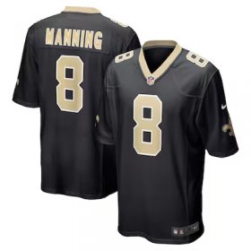 Archie Manning Saints #8 Retired Player Game Jersey - Black #8Manning Most Popular in Men Jerseys