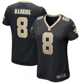 Archie Manning Saints #8 Women's Game Retired Player Jersey - Black #8Manning Most Popular in Women Jerseys