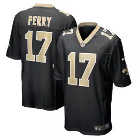 A.T. Perry Saints #17 Team Game Jersey - Black #17Perry Most Popular in Men Jerseys