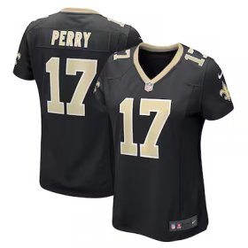 A.T. Perry Saints #17 Women's Team Game Jersey - Black #17Perry Most Popular in Women Jerseys