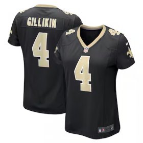 Blake Gillikin Saints #4 Women's Game Player Jersey - Black (1) #4Gillikin Most Popular in Women Jerseys