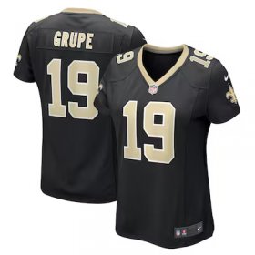 Blake Grupe Saints #19 Women's Team Game Jersey - Black #19Grupe Most Popular in Women Jerseys
