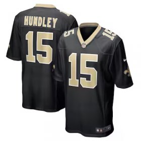 Brett Hundley Saints #15 Game Player Jersey - Black #15Hundley Most Popular in Men Jerseys