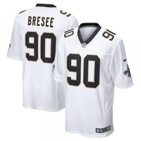 Bryan Bresee Saints #90 Game Jersey - White #90Bresee Most Popular in Men Jerseys