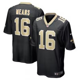 Bub Means Saints #16 Game Jersey - Black #16Means Most Popular in Men Jerseys