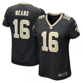 Bub Means Saints #16 Women's Game Jersey - Black #16Means Most Popular in Women Jerseys